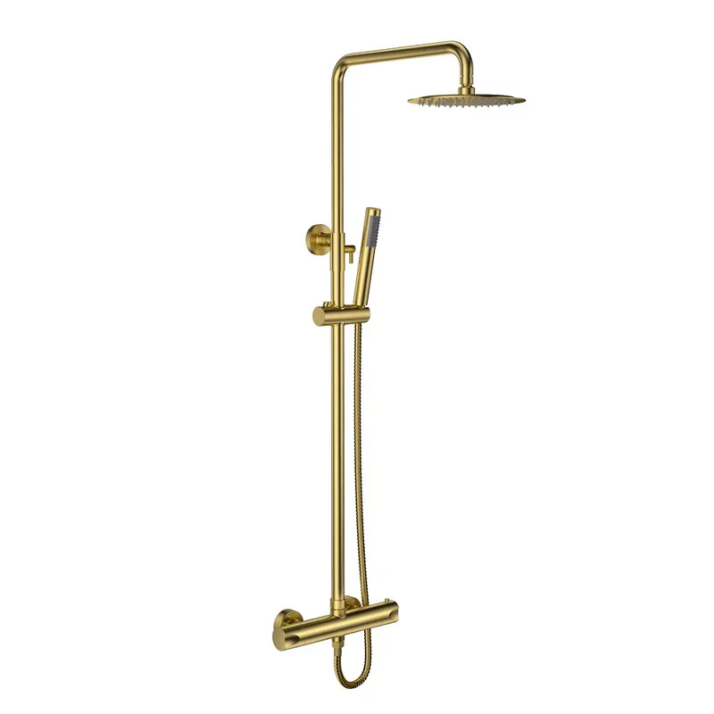 Voordeelprijs CURVY Gebogen Inloopdouche met Handdoekhouder – 8 mm Veiligheidsglas – Anti-Kalk – Omkeerbaar – 100×200 cm – Helder Glas – Geborsteld Goud