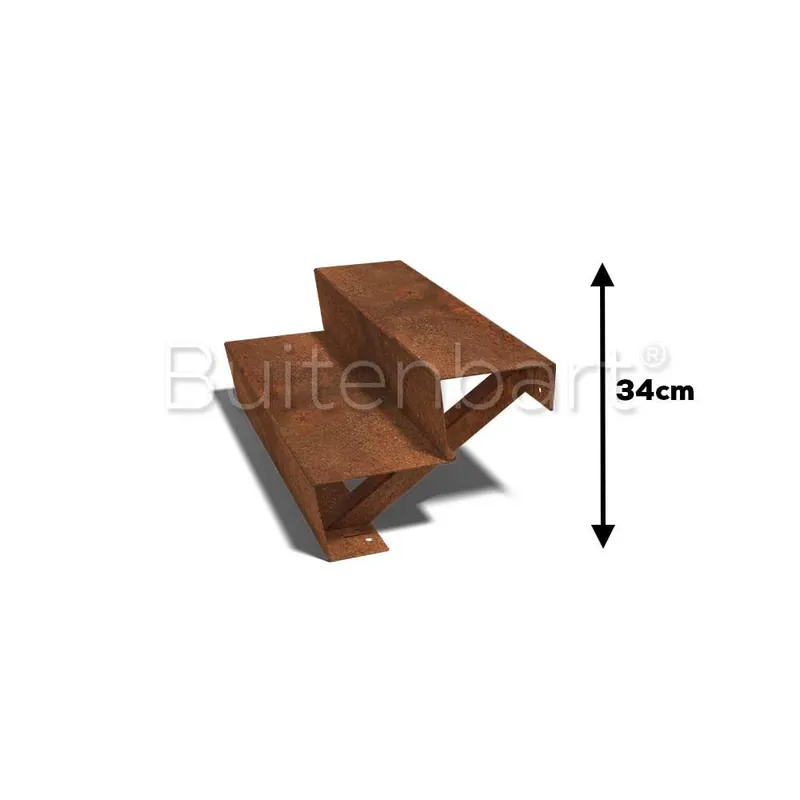 Lage Prijs Cortenstaal Trap 2-treden, breedte 80cm