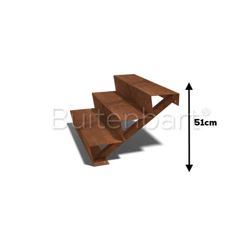 Betaalbaar Cortenstaal Trap 3-treden, breedte 100cm