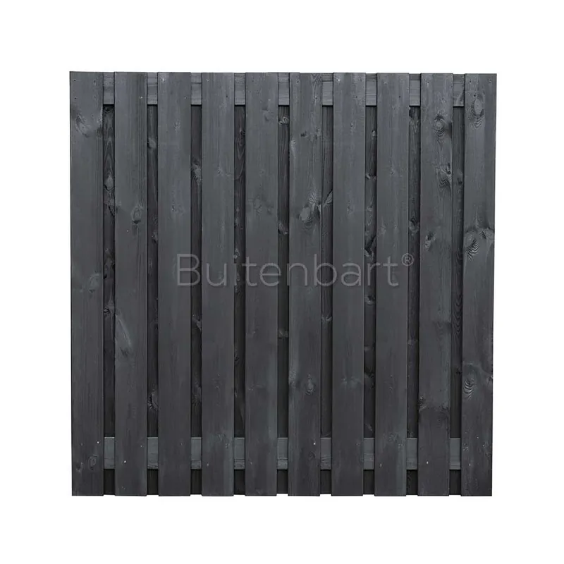 Dagaanbieding Trendline Schuttingscherm 180x180cm, Vuren Geschaafd Zwart gespoten, 16mm