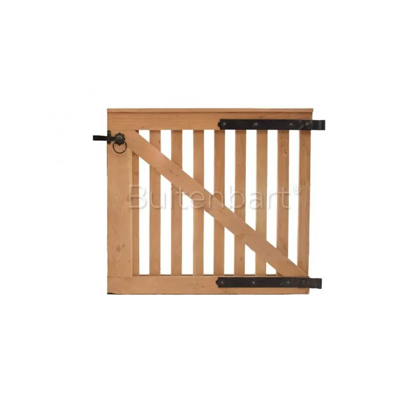 Uitverkoop Tuinhekje Douglas fijnbezaagd onbehandeld (incl. voorgemonteerd hang en sluitwerk) 80x200cm Rechtsdr