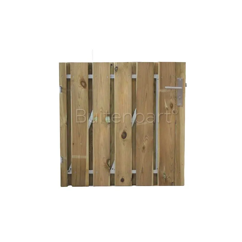 Tuinpoort Trendline Easy Grenen Groen Geïmpregneerd Laag 100x100cm Linksdraaiend Aanbieding