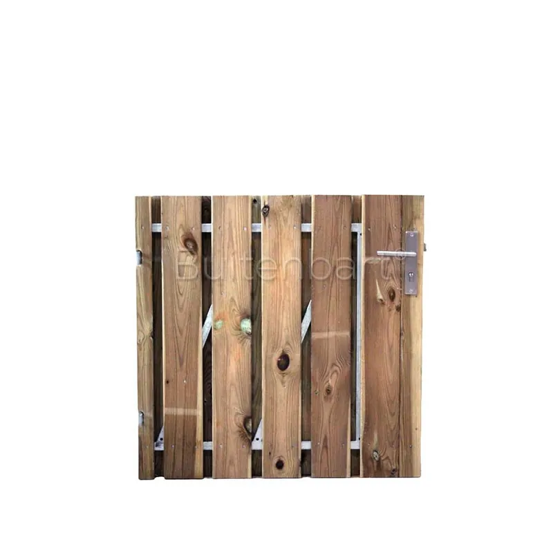Populair Tuinpoort Topline Easy Grenen Bruin Verduurzaamd Laag 100x100cm Linksdraaiend