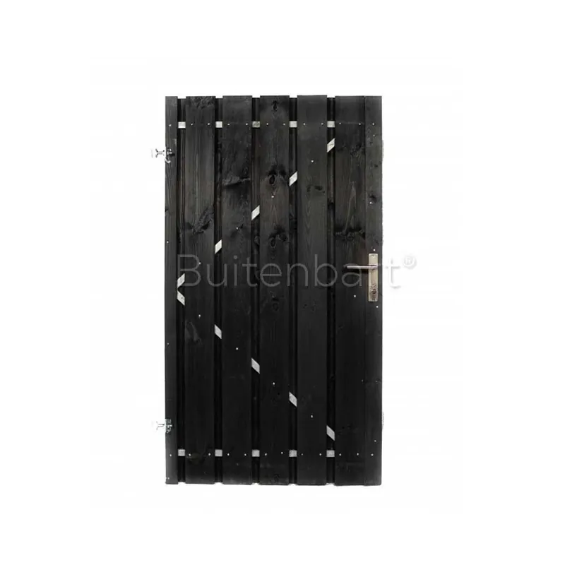 Premium Tuinpoort Trendline Easy Grenen Zwart Gespoten 150x190cm Linksdraaiend