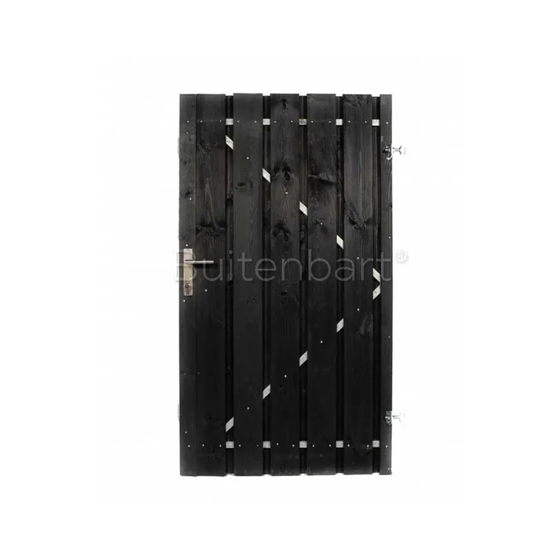 Direct Beschikbaar Tuinpoort Trendline Easy Grenen Zwart Gespoten 120x190cm Rechtsdraaiend