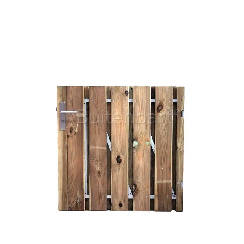 Tuinpoort Topline Easy Grenen Bruin Verduurzaamd Laag 100x100cm Rechtsdraaiend Speciale Aanbieding