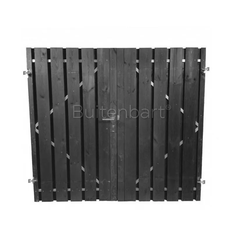 Dubbele Tuinpoort Trendline Easy Grenen Zwart Gespoten 300x190cm Linksdraaiend Merkproduct