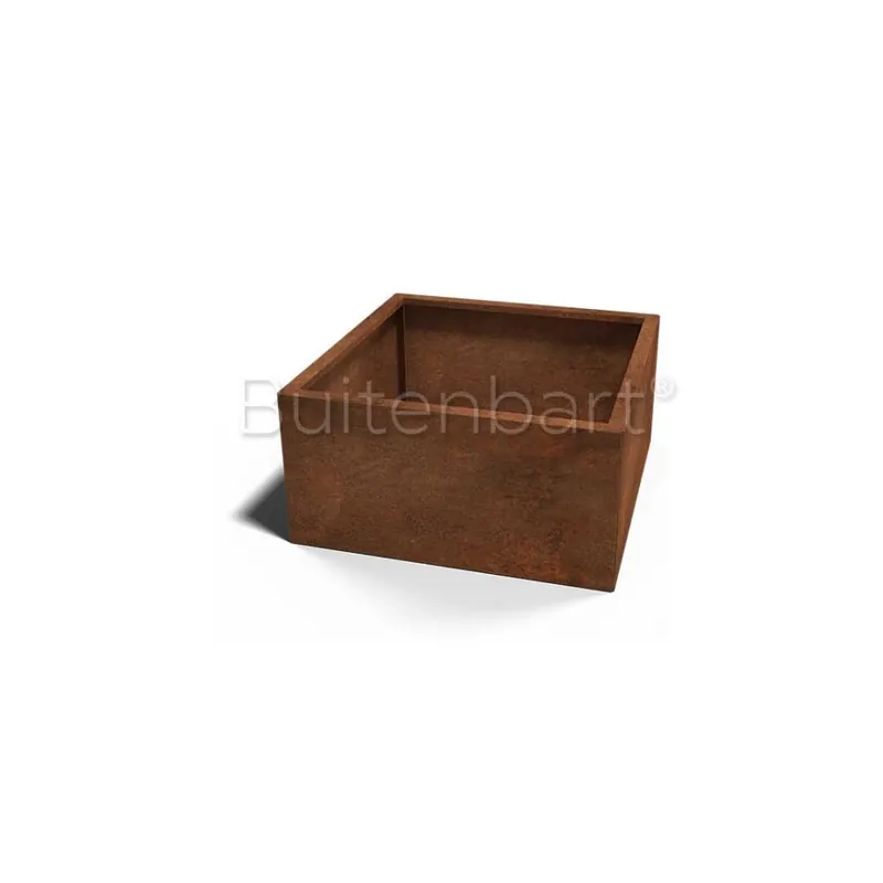 Flitsaanbieding Cortenstaal Plantenbak Vierkant 80x80cm, hoogte 80cm