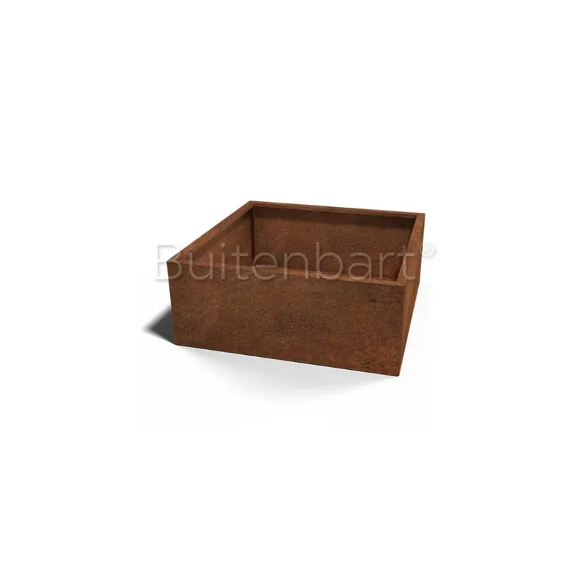 Bestel Nu Cortenstaal Plantenbak Vierkant 100x100cm, hoogte 80cm