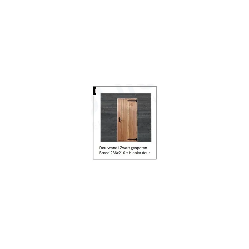 Deurwand Zwart gespoten BREED met Naturel deur Veilige Betaling
