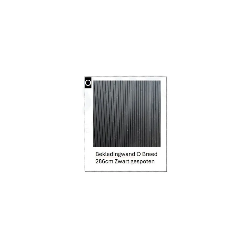 Bekledingswand Zwarte gespoten BREED 2.86x2.10 Hete Deal