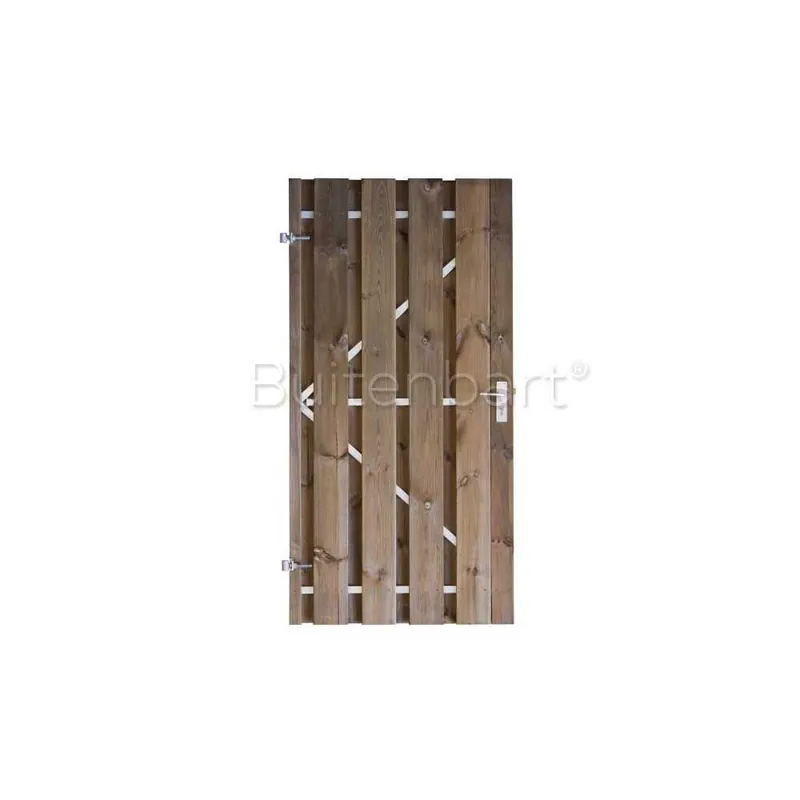 Beste Prijs Tuinpoort Topline Easy Grenen Bruin Verduurzaamd Laag 110x100cm Linksdraaiend