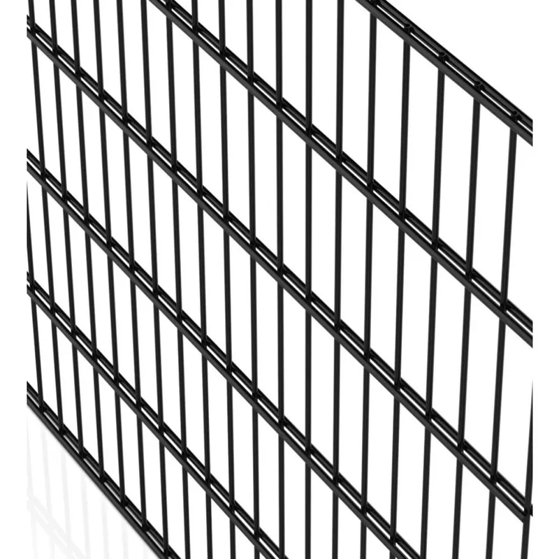 Dubbelstaafmat hekwerk 250x100cm Zwart RAL9005 Nieuw