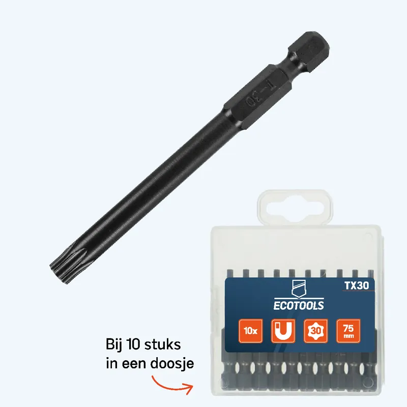 Torx 30 schroefbits 75mm voor diep schroefwerk Meest Verkocht