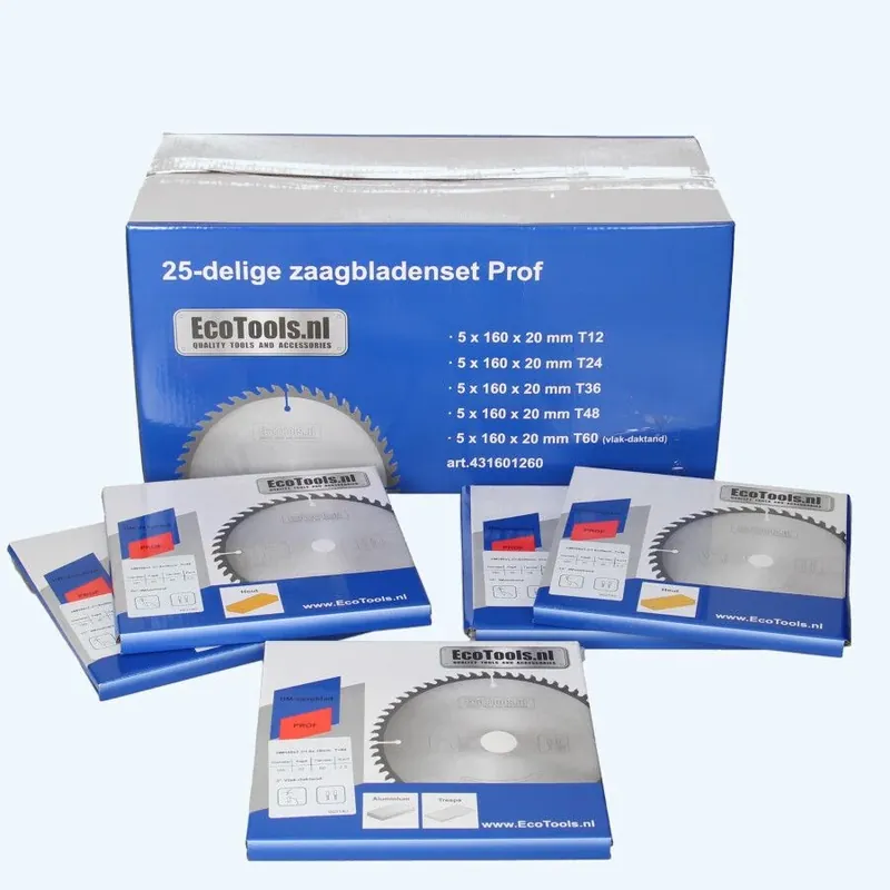 Betrouwbaar 25-delige set HM-zaagbladen PROF 160 x 20 mm