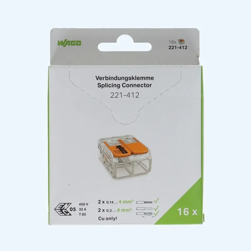 Koop Vandaag WAGO 2V verbindingsklem 4mm² (16 stuks)
