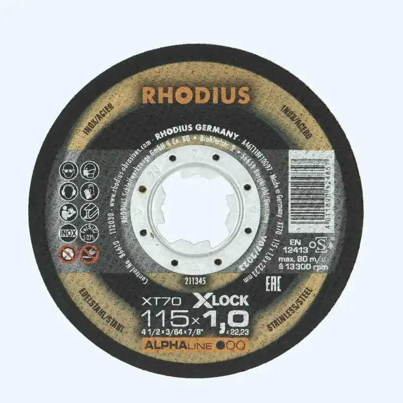 Doorslijpschijf INOX 115x1,0 X-Lock (Rhodius) Dagaanbieding