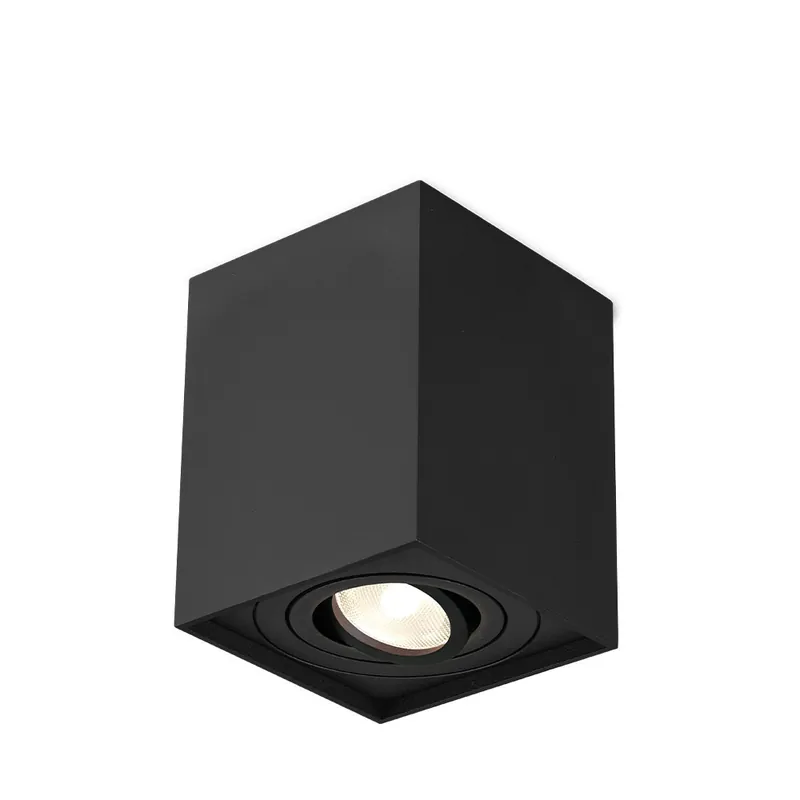 Hete Deal Braytron Gama 8011 LED Lamp Opbouw - IP20 - 1xGU10 - Vierkant (Zwart)