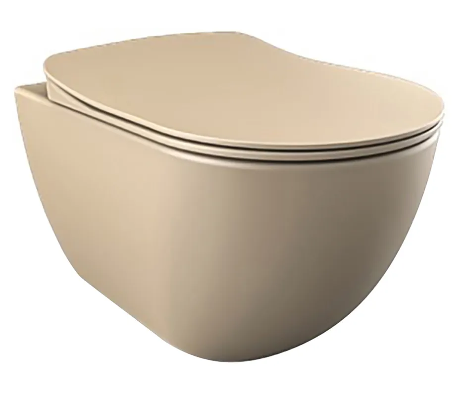 Laatste Versie Creavit Rimoff Randloos Wandcloset met Bidet (Sproeier) - Mat Cappuccino