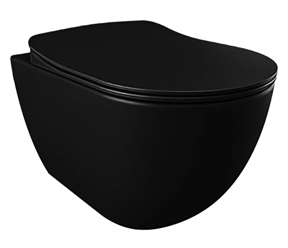Bestel Nu Creavit Rimoff Randloos Wandcloset met Bidet (Sproeier) - Mat Zwart
