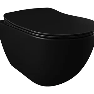 Creavit Design Wandcloset met Spoelrand en Bidet (Sproeier) - Mat Zwart Alleen Vandaag