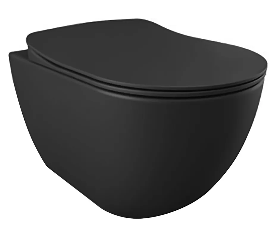 Creavit Design Wandcloset met Spoelrand en Bidet (Sproeier) - Mat Antraciet Snelle Levering
