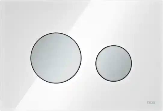 TECE Loop Toilet Bedieningsplaat voor DuoSpoeling - Wit Glas - Mat Chrome Toetsen Uitverkoop