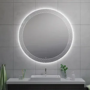 Hoge Kwaliteit Wiesbaden Deco Spiegel met LED Verlichting - Dimbaar - Spiegelverwarming - Rond - Ø120cm
