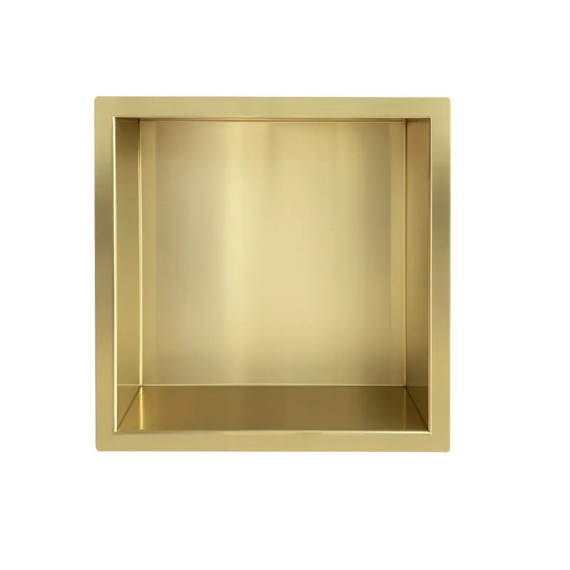 Wiesbaden Demis Inbouwnis - 30x30x10cm - Geborsteld Messing Lage Prijs