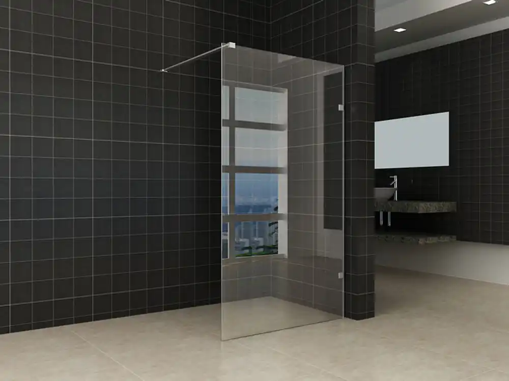 Wiesbaden Less Profielloos Inloopdouche - Nano Coating - 8mm Helder Glas - 100x200cm - Geborsteld RVS Fabrieksprijs