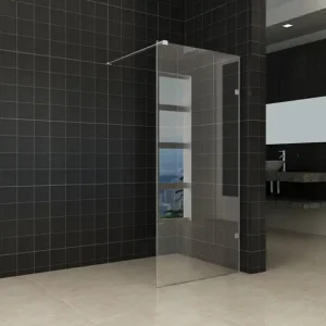 Flitsaanbieding Wiesbaden Less Profielloos Inloopdouche - Nano Coating - 8mm Helder Glas - 80x200cm - Mat Zwart