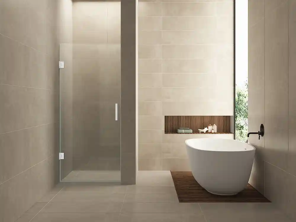 Wiesbaden Less Profielloos Nisdeur - Nano Coating - 8mm Helder Glas - 80x200cm - Mat Wit Goedkoop