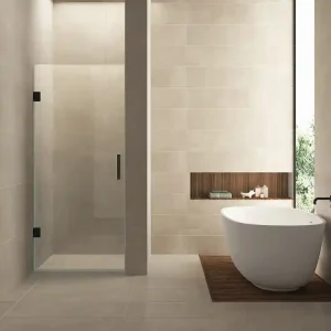 Beste Prijs Wiesbaden Less Profielloos Nisdeur - Nano Coating - 8mm Helder Glas - 100x200cm - Mat Zwart