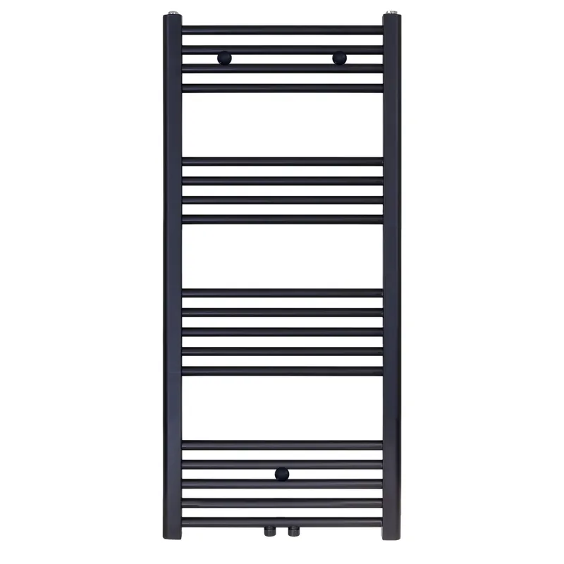 Belrad Handdoekradiator - Midden Aansluiting - 537W - 120x50cm - Mat Zwart Seizoensaanbieding