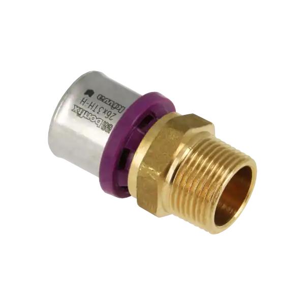 Populair Bonfix Alu-Pers Puntstuk - Pers x Buitendraad - Messing - 26mm x 1/2"