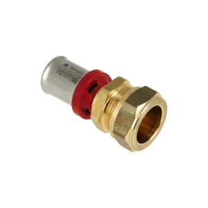 Rechtstreeks Van De Fabrikant Bonfix Alu-Pers Rechte Verloopkoppeling - Pers x Knel - Messing - 16x22mm