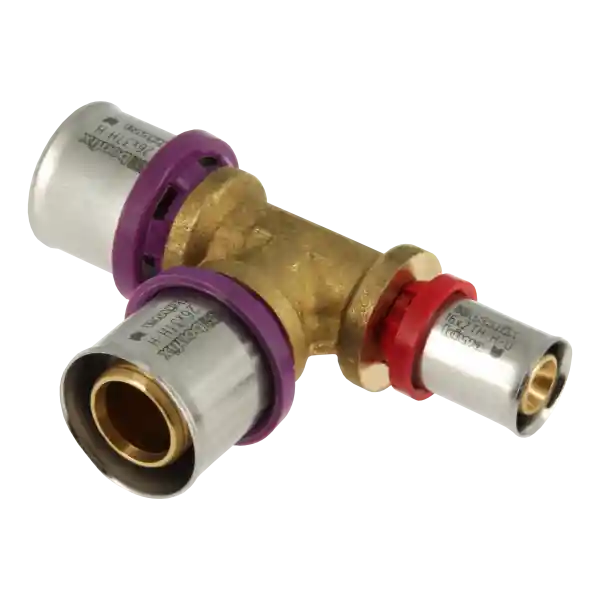 Merkproduct Bonfix Alu-Pers Verlopend T-Koppeling - Pers - Messing - 26x26x16mm