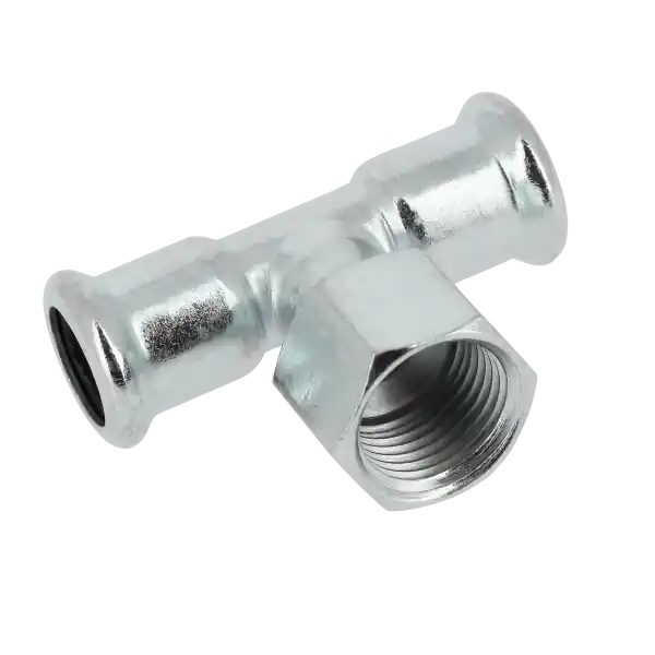 Bonfix Press Verlopend T-Koppeling - CV - Pers x Binnendraad - Staalverzinkt - 22mm x 1/2" x 22mm Populair