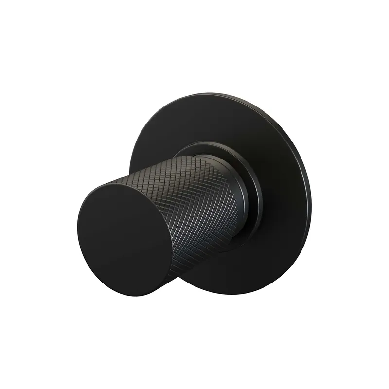 Brauer Black Carving Inbouw Stopkraan - Geribbeld Draaiknop - Mat Zwart Beste Prijs