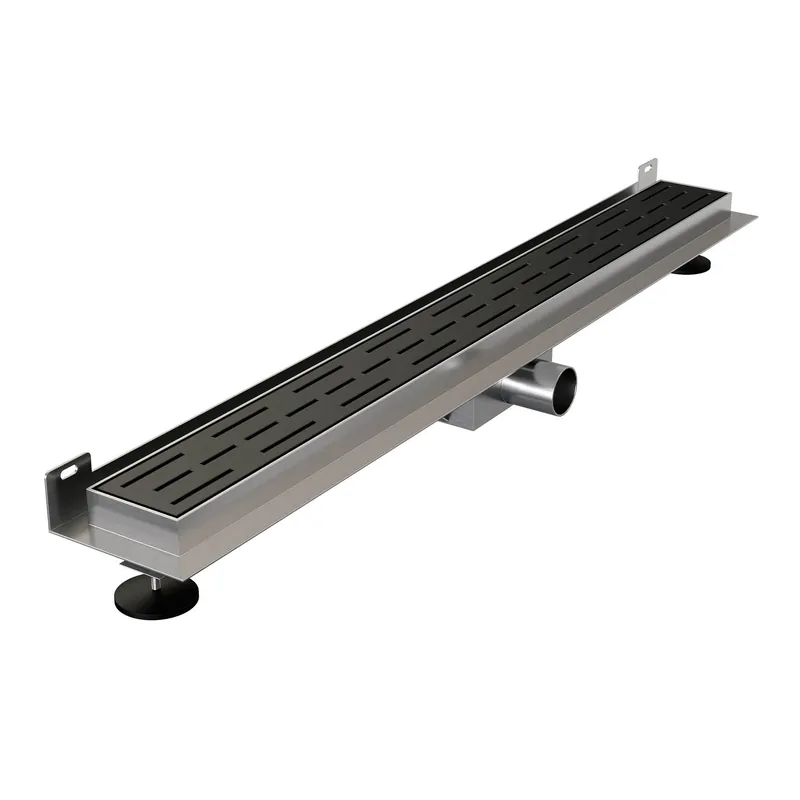 Beperkt Aanbod Brauer Black Edition Douchegoot met Rooster, Muurrflens en Zijuitloop - 80cm - Mat Zwart