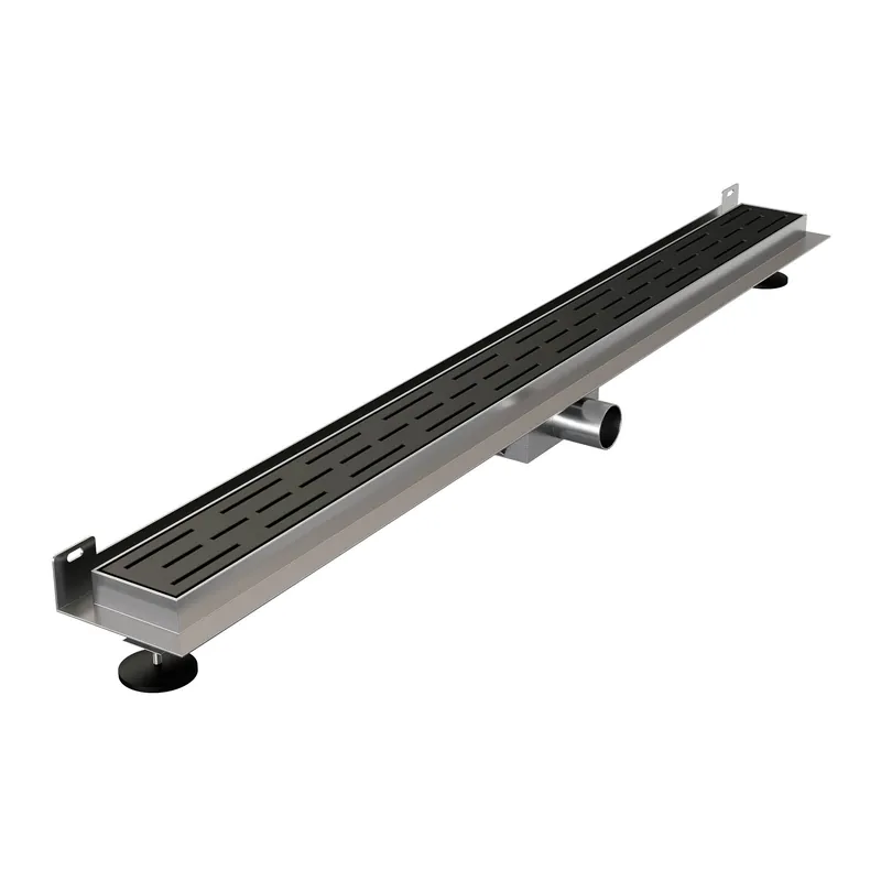Voordeelprijs Brauer Black Edition Douchegoot met Rooster, Muurrflens en Zijuitloop - 90cm - Mat Zwart