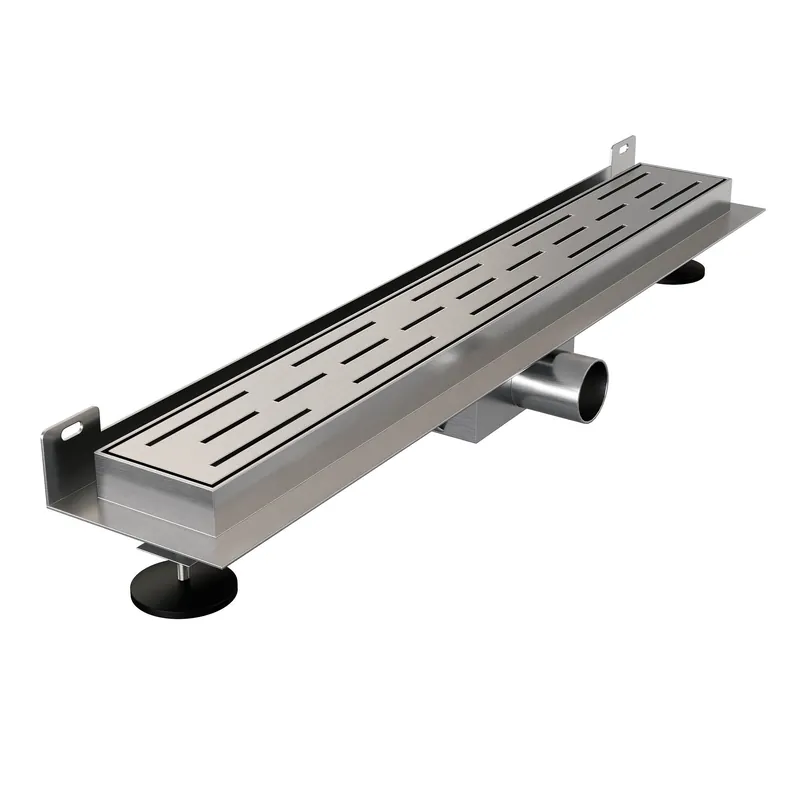 Betaalbaar Brauer Black Edition Douchegoot met Rooster, Muurrflens en Zijuitloop - 60cm - PVD - Geborsteld RVS