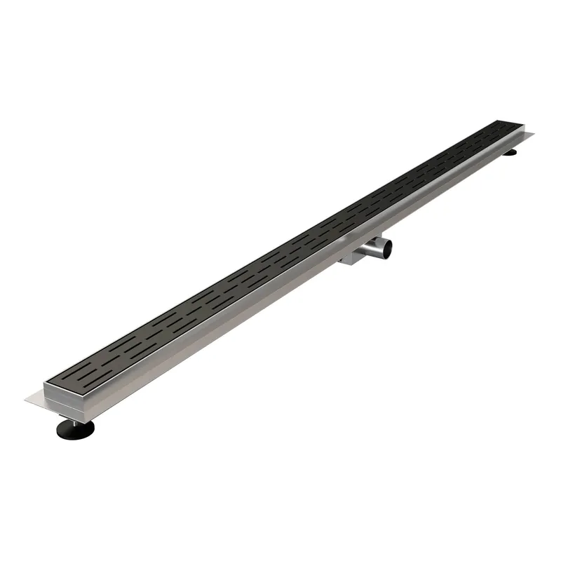 Brauer Black Edition Douchegoot met Rooster, Vloerflens en Zijuitloop - 160cm - Mat Zwart Uitverkoop