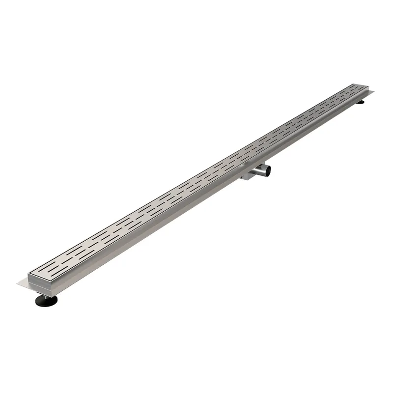 Hete Deal Brauer Black Edition Douchegoot met Rooster, Vloerflens en Zijuitloop - 200cm - PVD - Geborsteld RVS