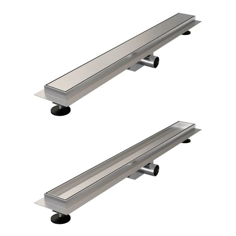Brauer Brushed Edition Douchegoot met Multifunctioneel Tegelinlegrooster, Vloerflens en Zijuitloop - 80cm - PVD - Geborsteld RVS Veilige Betaling