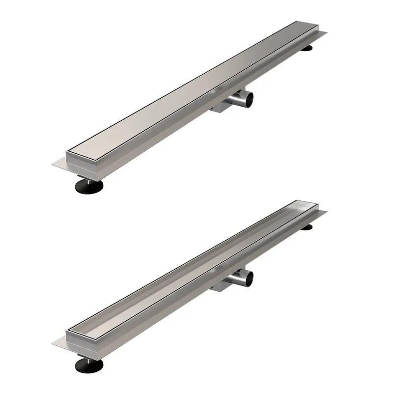 Koopje Brauer Brushed Edition Douchegoot met Multifunctioneel Tegelinlegrooster, Vloerflens en Zijuitloop - 100cm - PVD - Geborsteld RVS