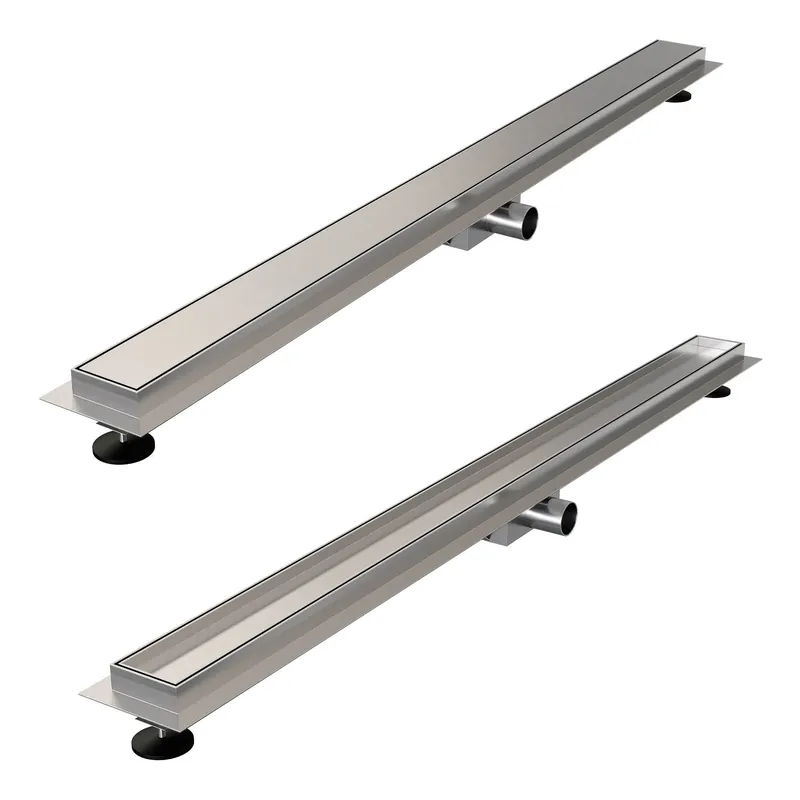 Beste Prijs Brauer Brushed Edition Douchegoot met Multifunctioneel Tegelinlegrooster, Vloerflens en Zijuitloop - 120cm - PVD - Geborsteld RVS