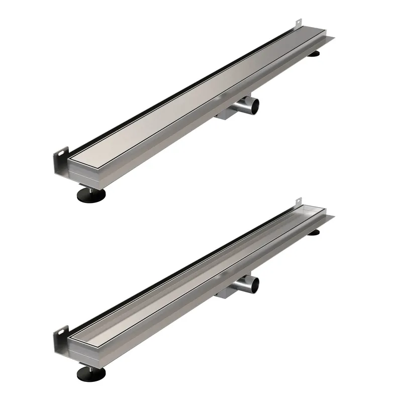 Fabrieksprijs Brauer Brushed Edition Douchegoot met Multifunctioneel Tegelinlegrooster, Muurflens en Zijuitloop - 90cm - PVD - Geborsteld RVS