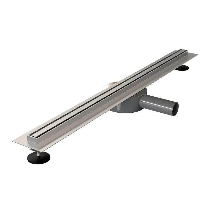 Korting Brauer Brushed Edition Douchegoot XS met Rooster, Vloerflens en Zijuitloop - 70cm - PVD - Geborsteld RVS