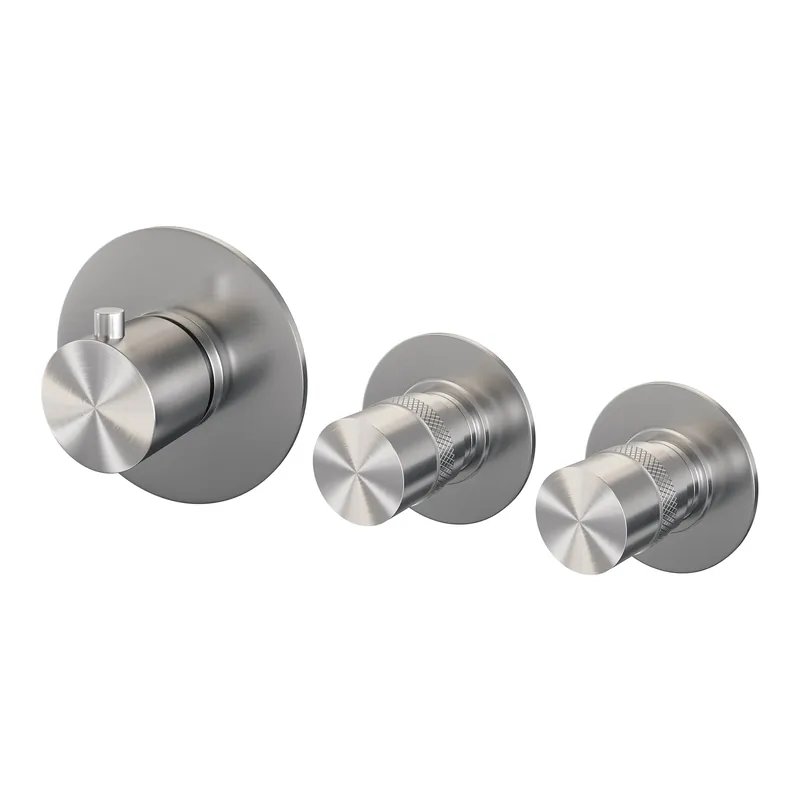 Bestseller Brauer Brushed Edition Inbouw Thermostaat met Stopkranen - Draaiknoppen - PVD - Geborsteld RVS